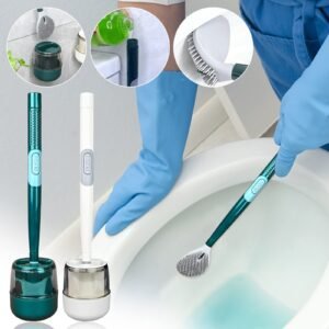 CleanFlow Pro™ | Cepillo de Inodoro con Dispensador de Jabón Integrado